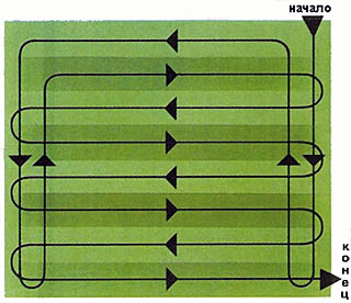 Схема первинної стрижки газону