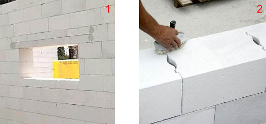 Закладення перемички в стіну з газоблоків і кладка фасонних газоблоків